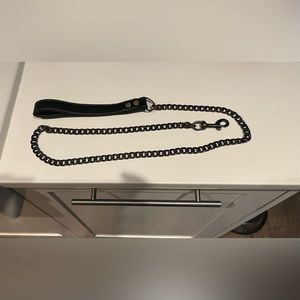 4 foot chain leash with leather handle